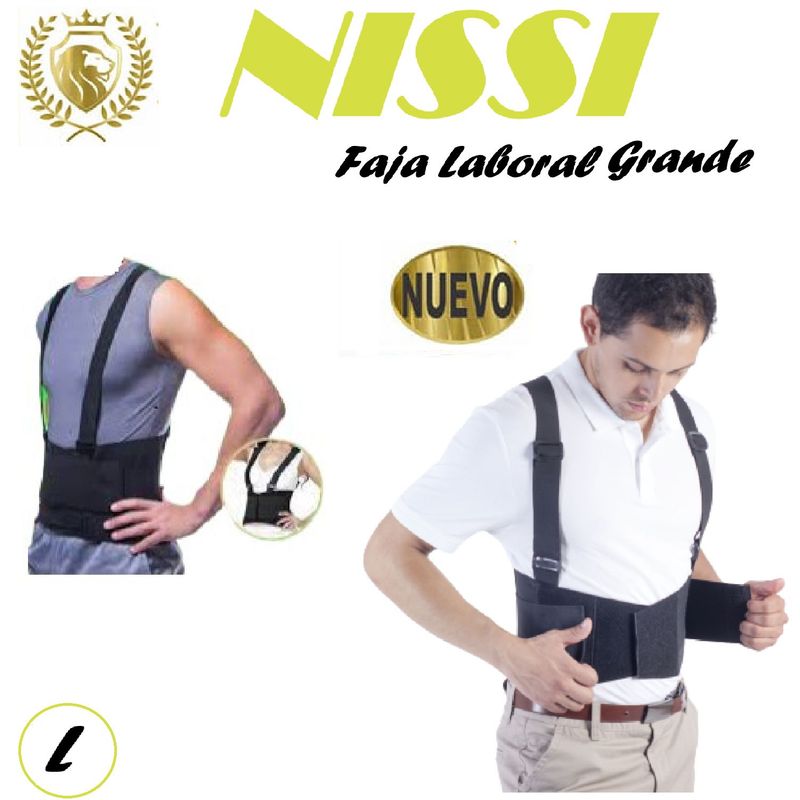 GENERICO - Faja Laboral Liviana Grande Negro Talla -L