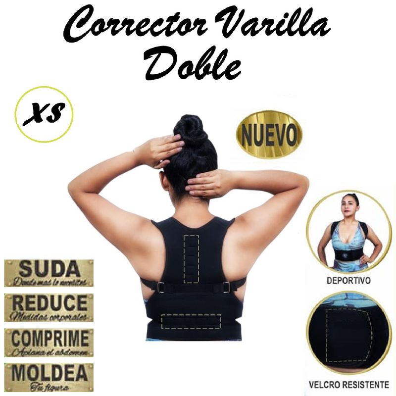GENERICO - Corrector Varilla Doble Negro Talla -Xs