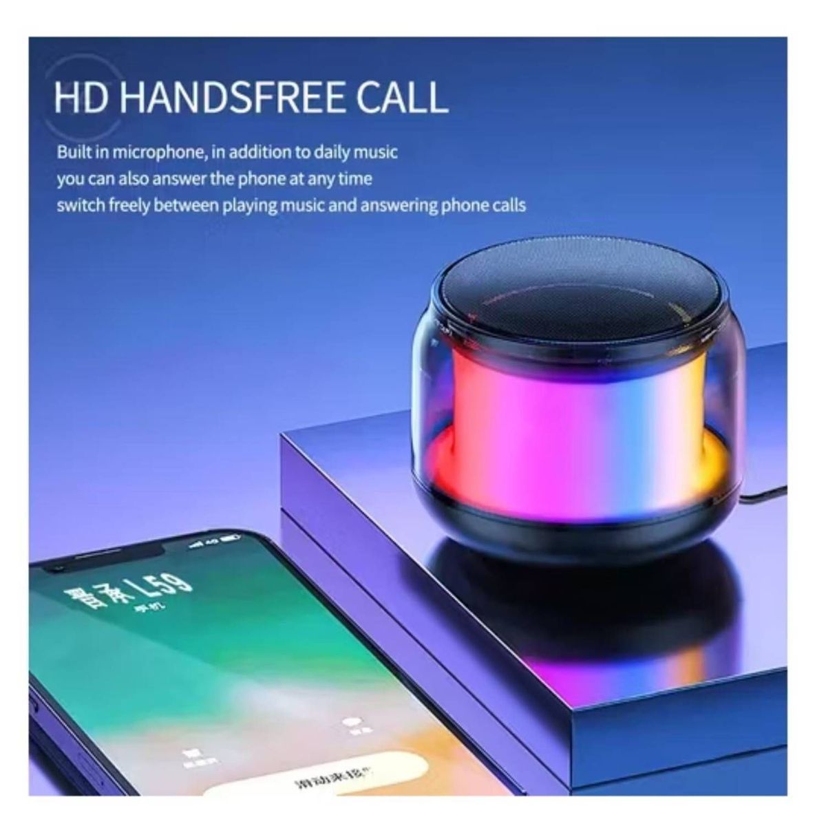 GENERICO - Mini Parlante Bluetooth Mini Music S300 Luz Rgb