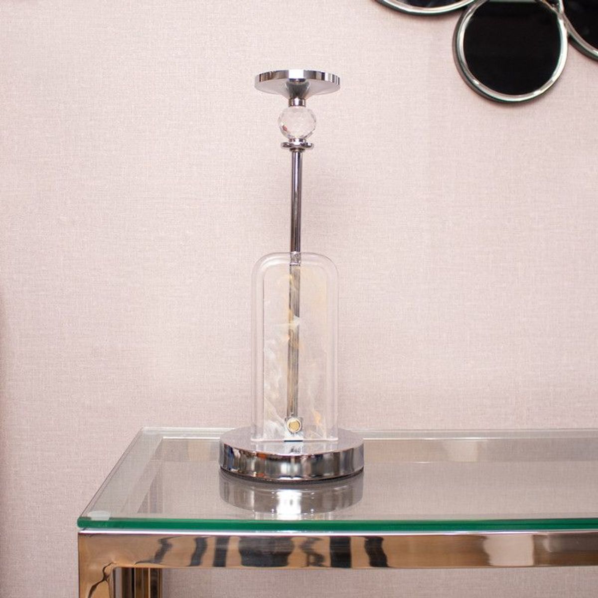 PANADECOR - Candelero Decorativo Panadecor Plateado 32Cm De Acrílico