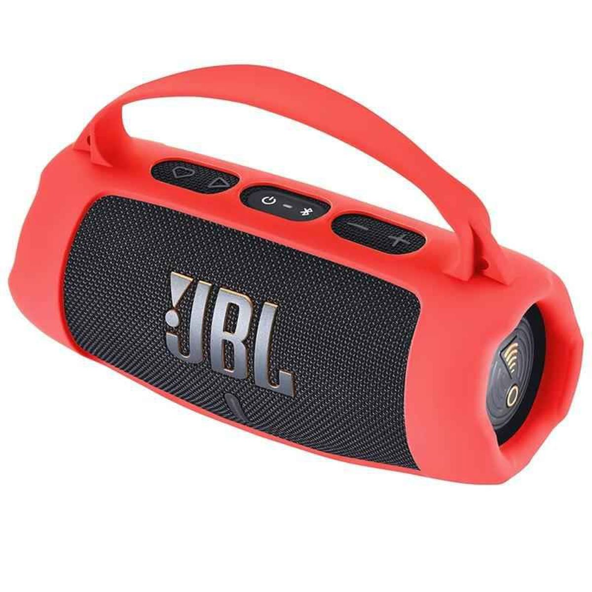 GENERICO - FUNDA PROTECTORA DE SILICONA CON AGARRE PARA JBL CHARGE 5 COLOR ROJO