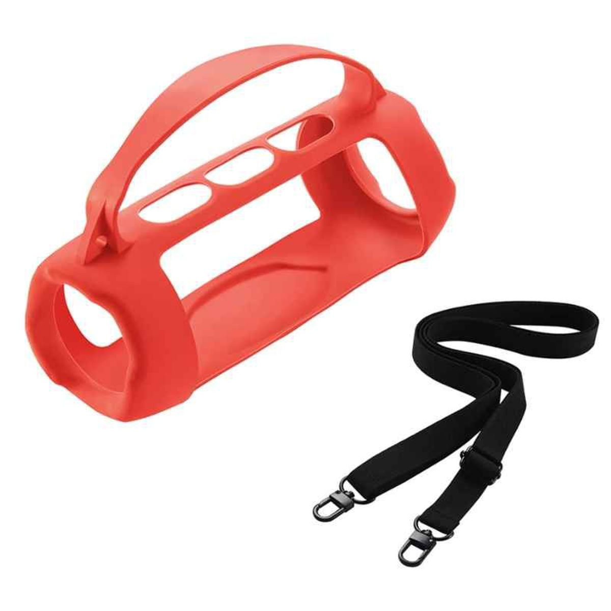 GENERICO - FUNDA PROTECTORA DE SILICONA CON AGARRE PARA JBL CHARGE 5 COLOR ROJO