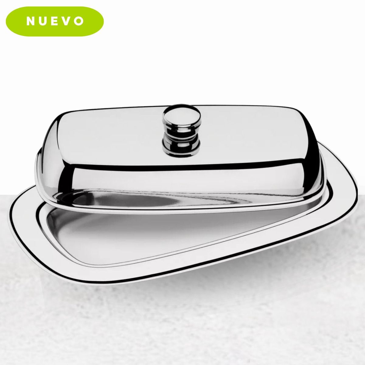 TRAMONTINA - Mantequillera  acero inoxidable con tapa Tramontina