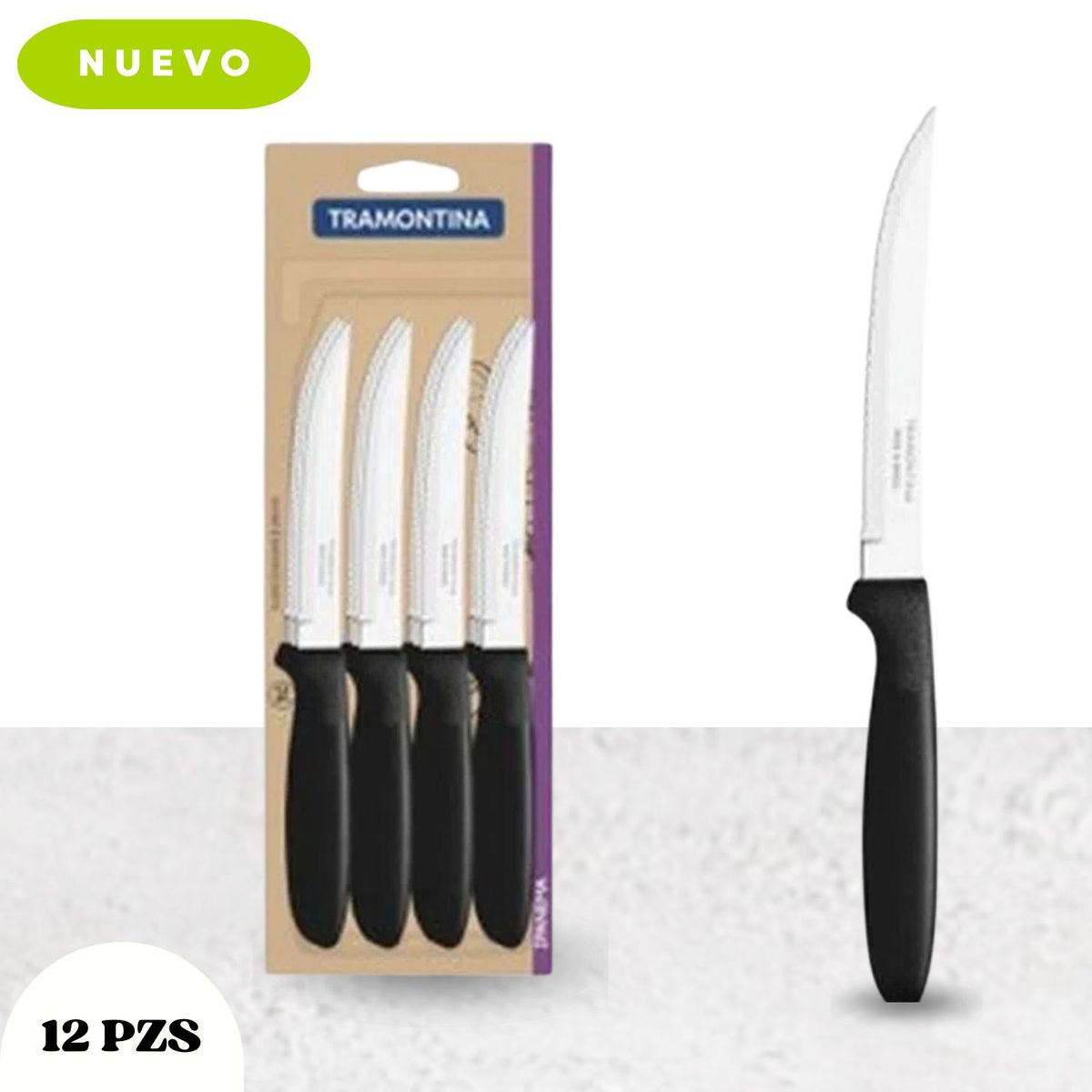 TRAMONTINA - Juego De 12 Cuchillos 5 PuLG Ipanema Tramontina