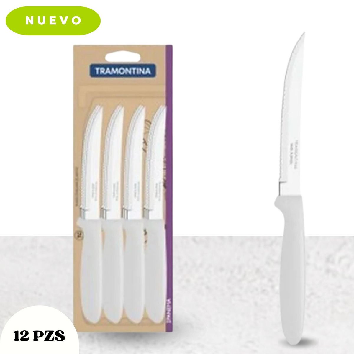 TRAMONTINA - Juego De 12 Cuchillos 5 PuLG Ipanema Tramontina