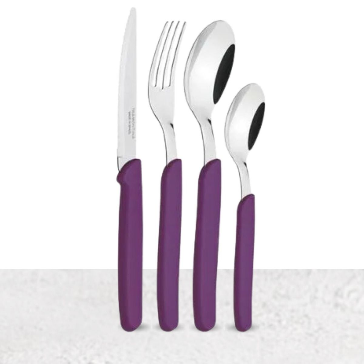 TRAMONTINA - Juego de Cubiertos  Acero Inoxidable y Mangos de Polipropileno 24 PZ