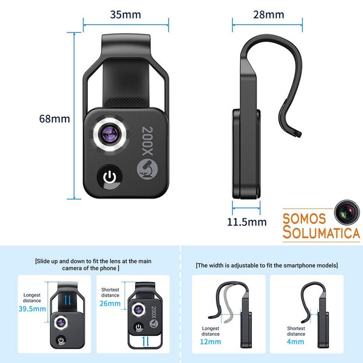 APEXEL - Microscopio Para Celular - Apexel - Super macro con CPL