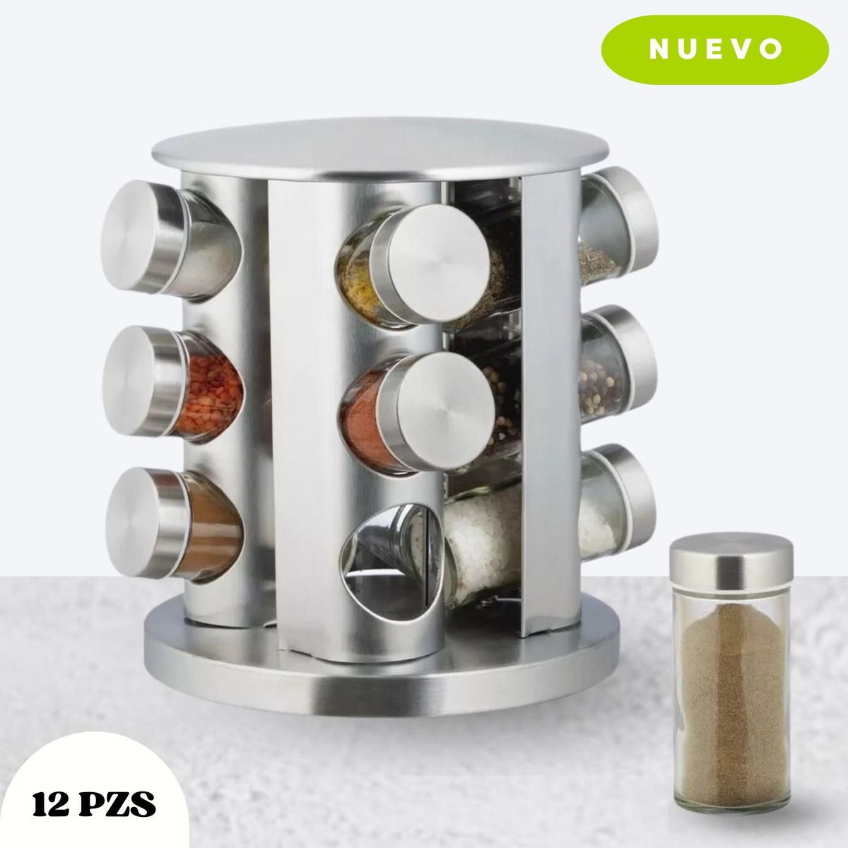 ICHIMATSU - Condimentero Especiero Giratorio De 12 Piezas