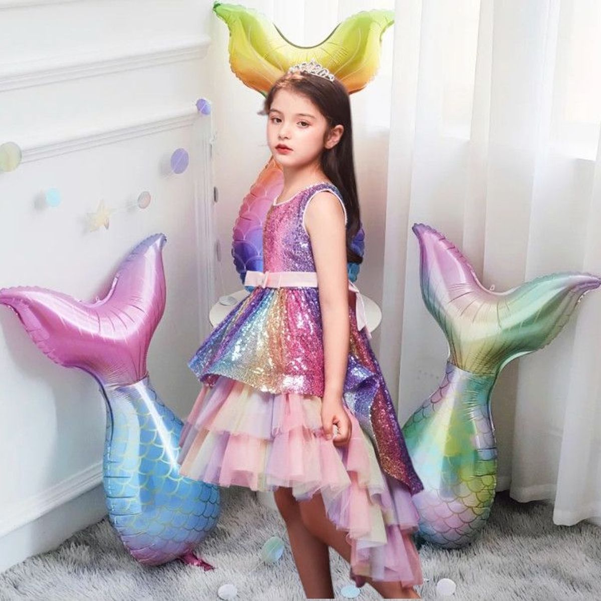 GENERICO - Vestido de Niña Tematica de Sirena - Unicornio