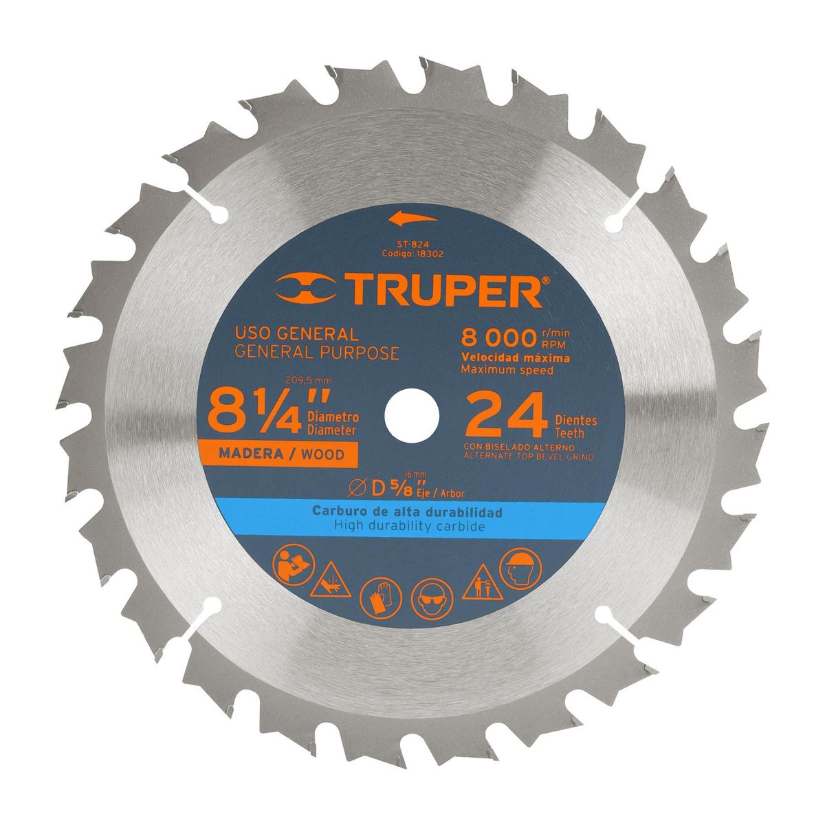 Truper - Disco para sierra circular 8 ¼"  24 dientes Truper