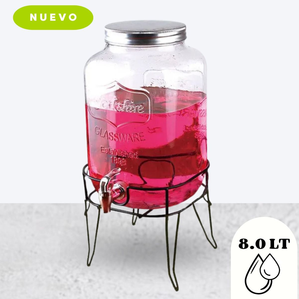 ICHIMATSU - DISPENSADOR DE AGUA 8LT  DE VIDRIO