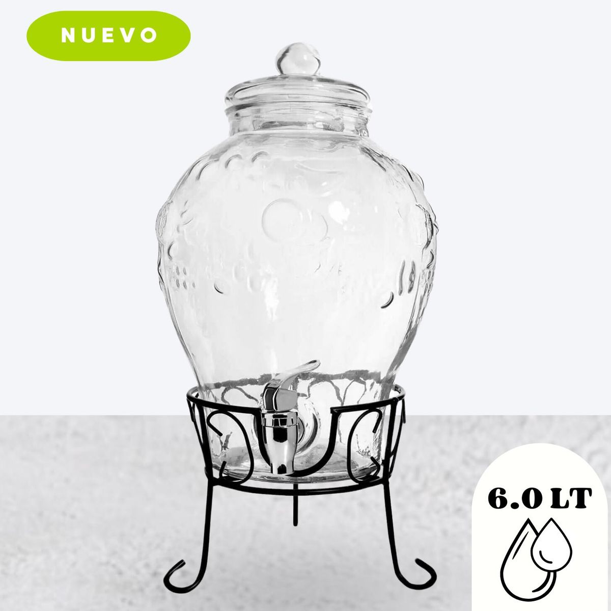 ICHIMATSU - DISPENSADOR DE AGUA 6LT  DE VIDRIO