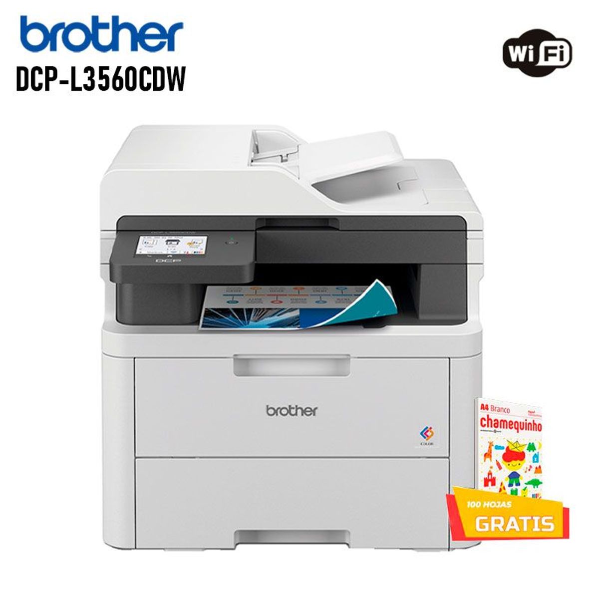 BROTHER - Impresora Brother DCP-L3560CDW Multifuncional Laser LED a color WIFI