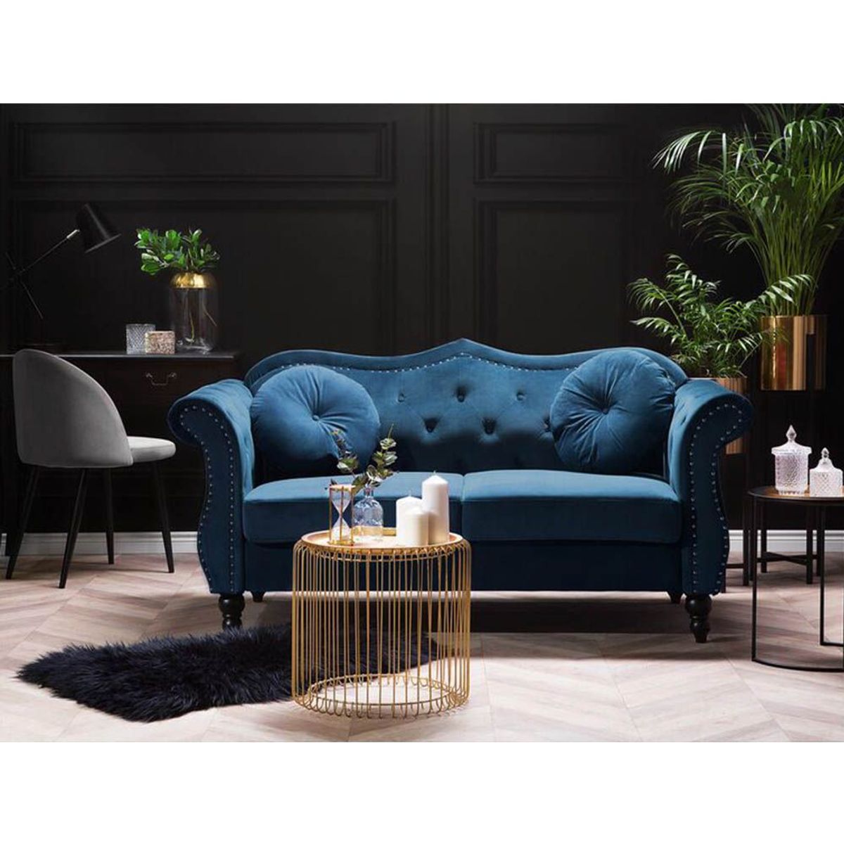 GENERICO - Sofá 2 plazas Bodo Azul