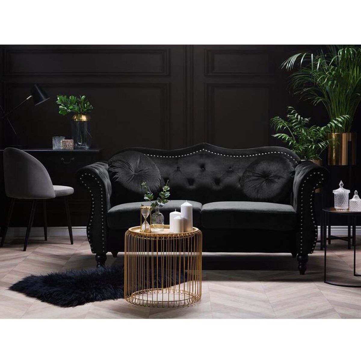 GENERICO - Sofá 2 plazas Bodo Negro