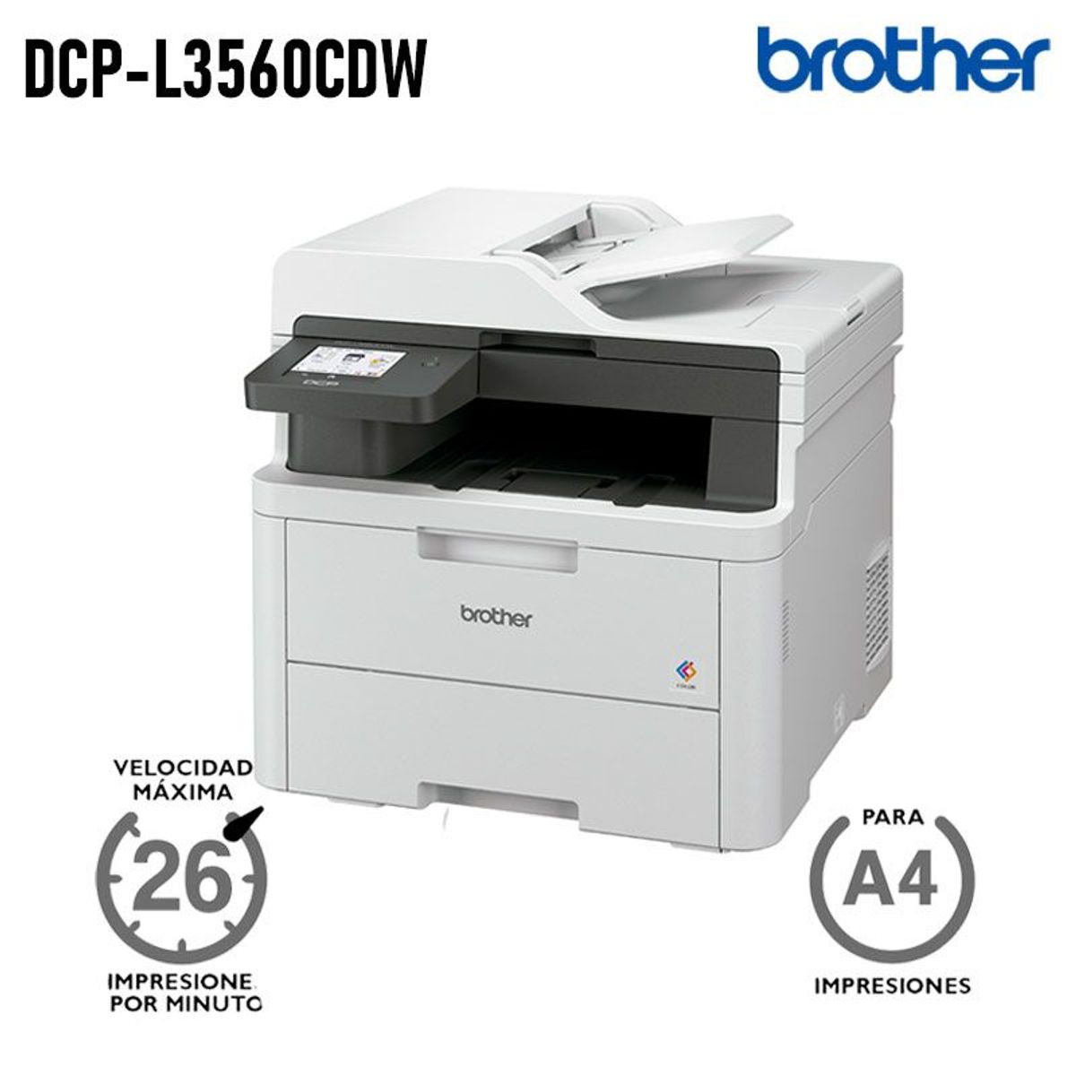 BROTHER - Impresora Multifunción Laser LED color DCP-L3560CDW Ethernet WiFi