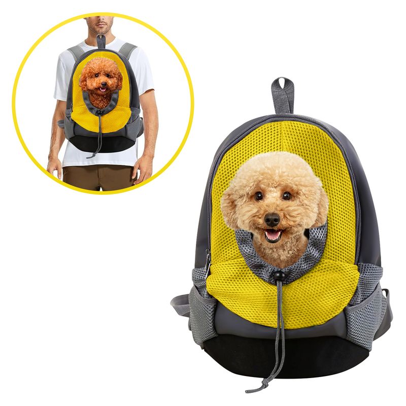 BUYPAL - Mochila para Mascotas Pequeñas Transpirable Amarillo