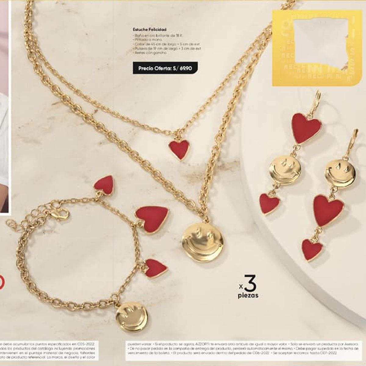 AZZORTI - Estuche Felicidad Collar con Aretes y Pulsera