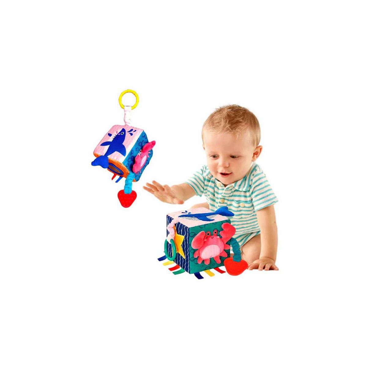 GENERICO - CUBO SENSORIAL DE TEXTURAS PARA BEBÉ