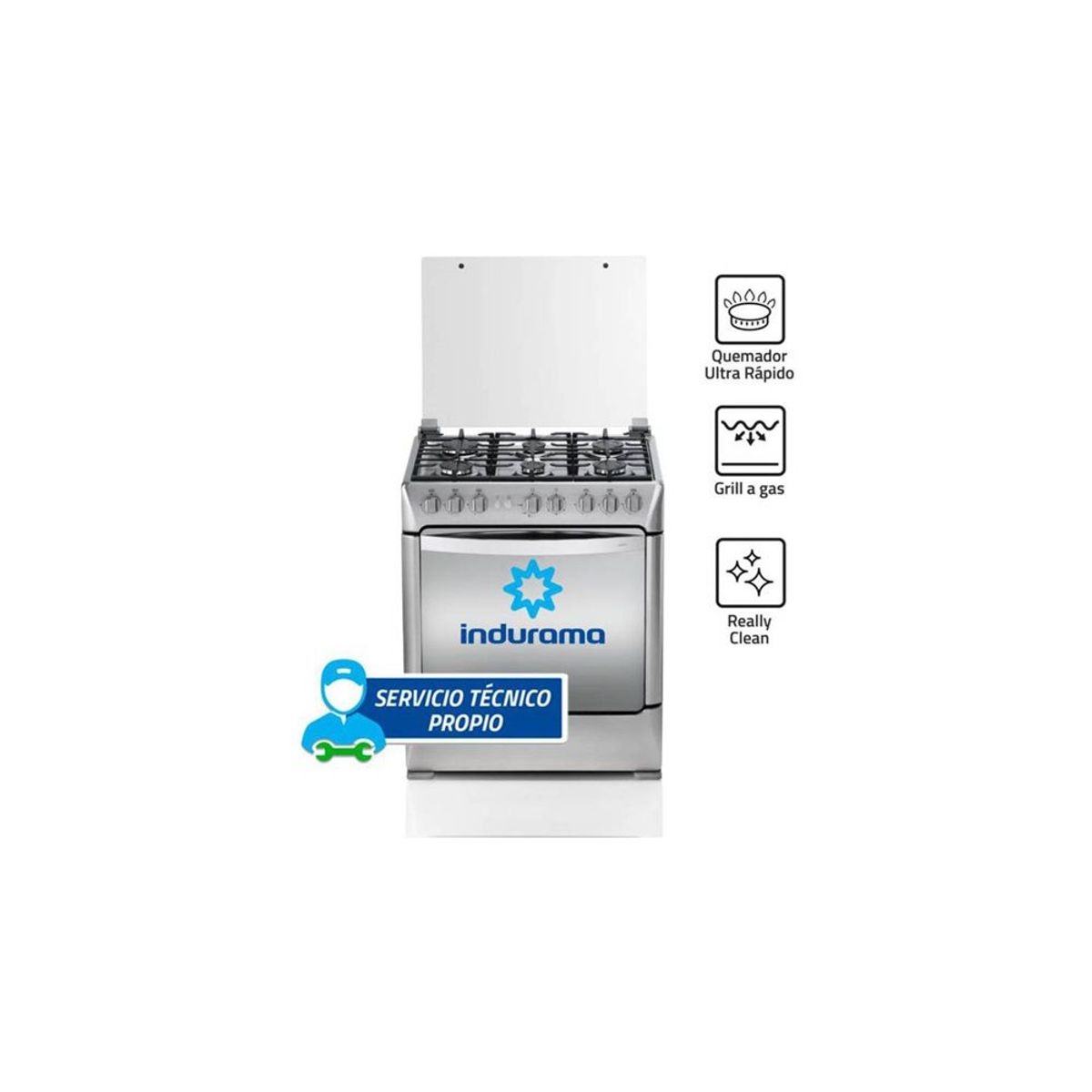 INDURAMA - Cocina Indurama Galicia Zafiro Croma 6 quemadores