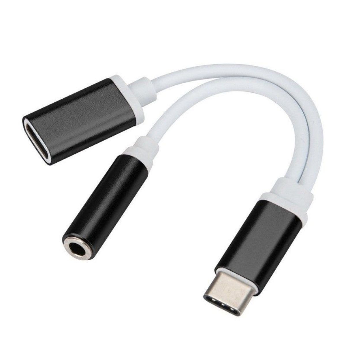 GENERICO - CABLE ADAPTADOR USB-C A PLUG JACK 35MM DE AUDIO - NEGRO