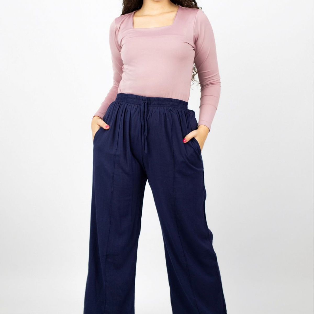 GENERICO - PANTALÓN PALAZO LINO DAMA