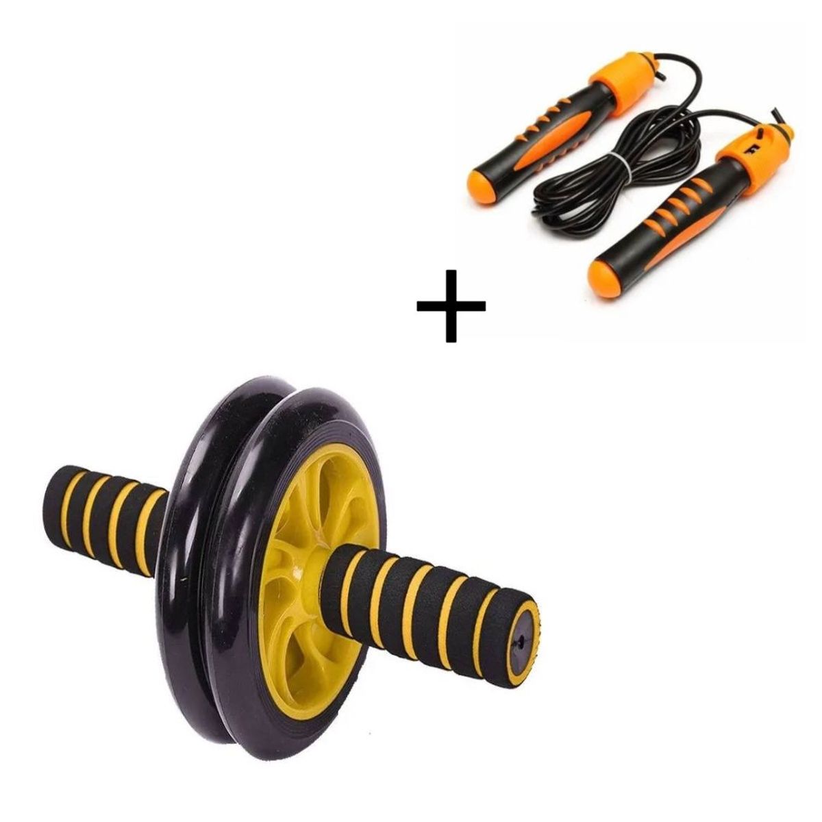 GENERICO - Ejercitador de Abdominales Doble Rueda + Soga con Contador