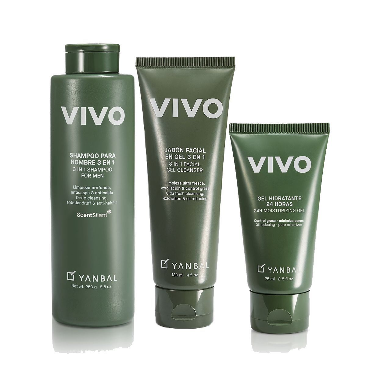 YANBAL - VIVO Set Shampoo con Gel Facial y Gel Hidratante YANBAL