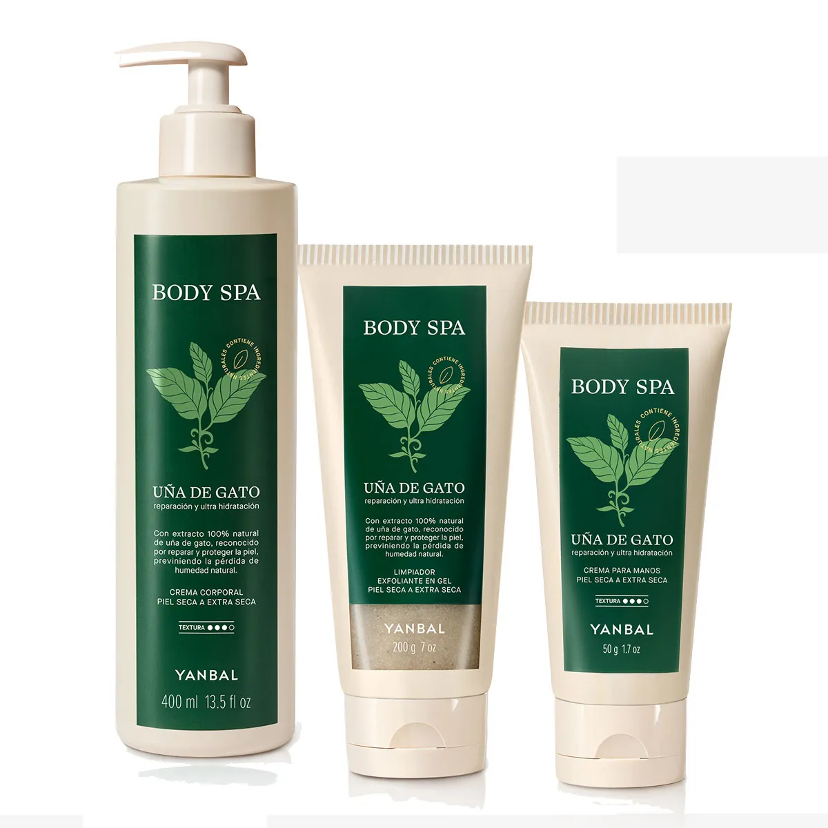 YANBAL - Body Spa Uña de Gato Hidratante de Cuerpo con Manos y Exfoliante