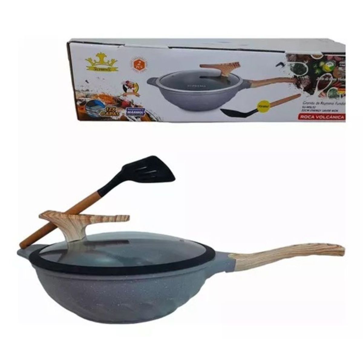 GENERICO - Sarten wok roca volcánica su-wsl32 suprema