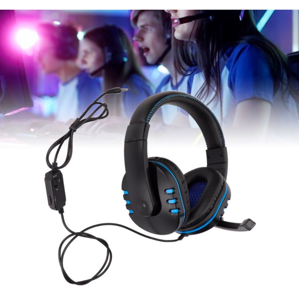 GENERICO - Audífonos Gamer con Luz LED RGB Micrófono para PC PS4 Laptop Xbox