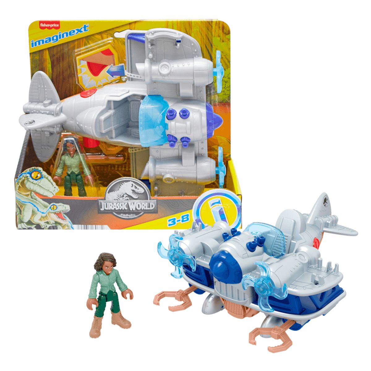 IMAGINEXT - Imaginext Jurassic - Kayla Watts y avión de juguete
