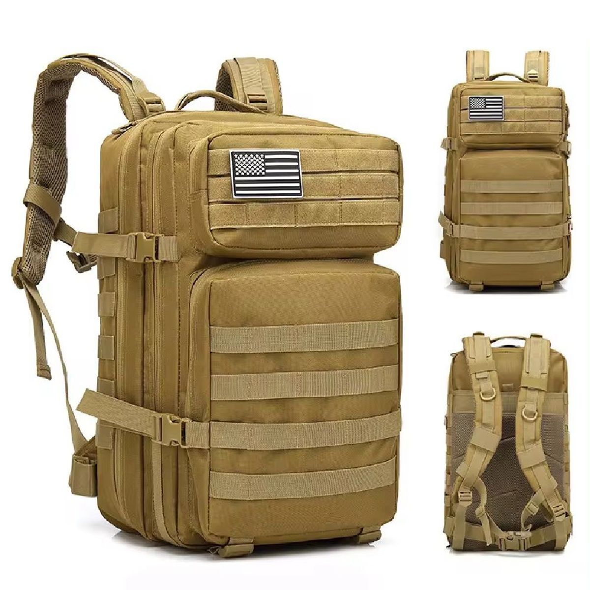 GENERICO - Mochila Militar Táctica 50L Multifuncional Camping - Caqui