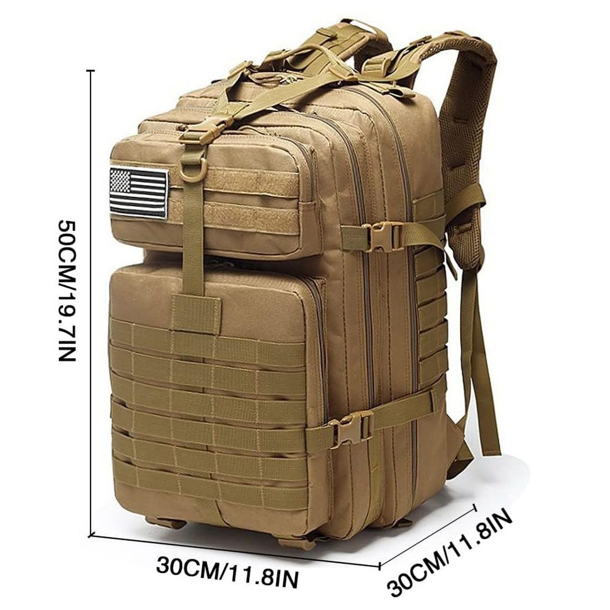 GENERICO - Mochila Militar Táctica 50L Multifuncional Camping - Caqui