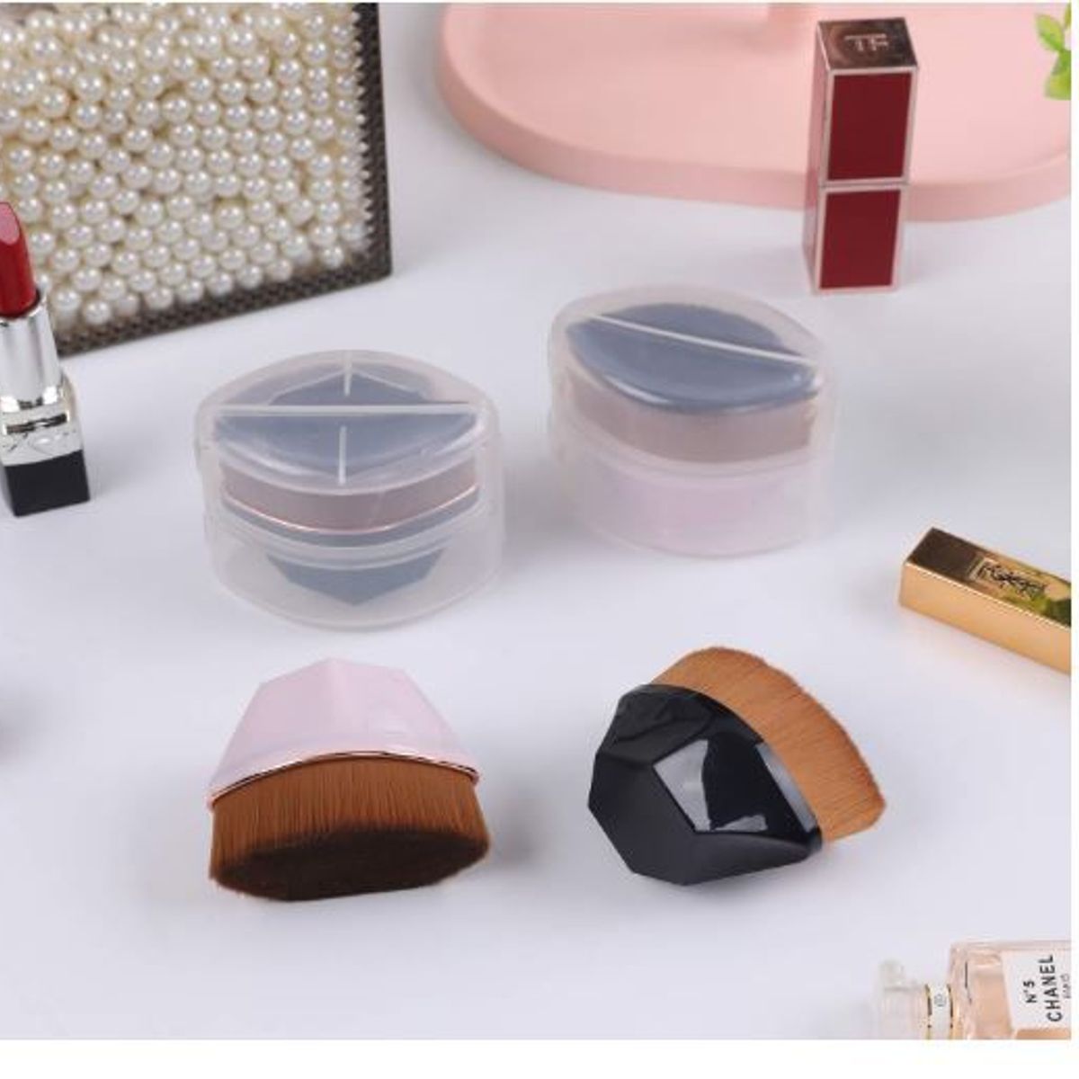 GENERICO - Brocha de maquillaje de base plana