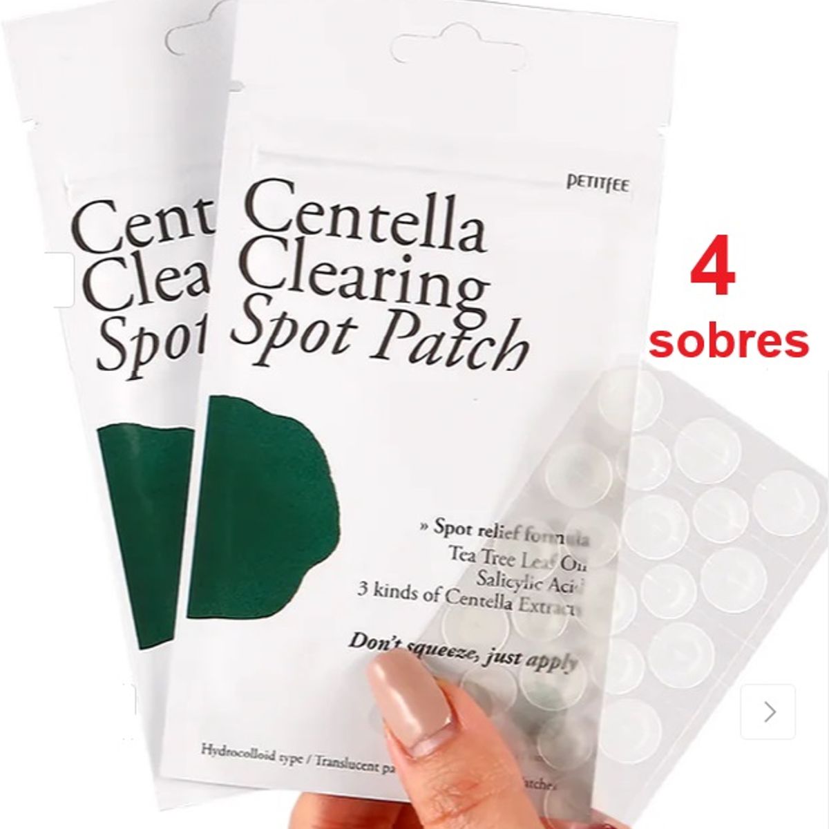 PETITFEE - 4 Sobres X 23 Parches Centella Clearing Spot Acné Petitfée