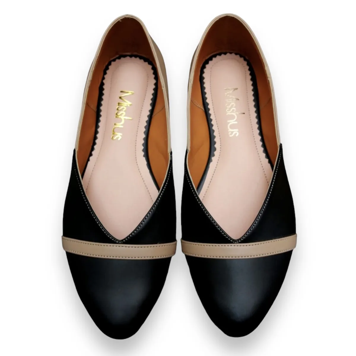 GENERICO - Balerinas Mujer Misshus Chloe negro beige