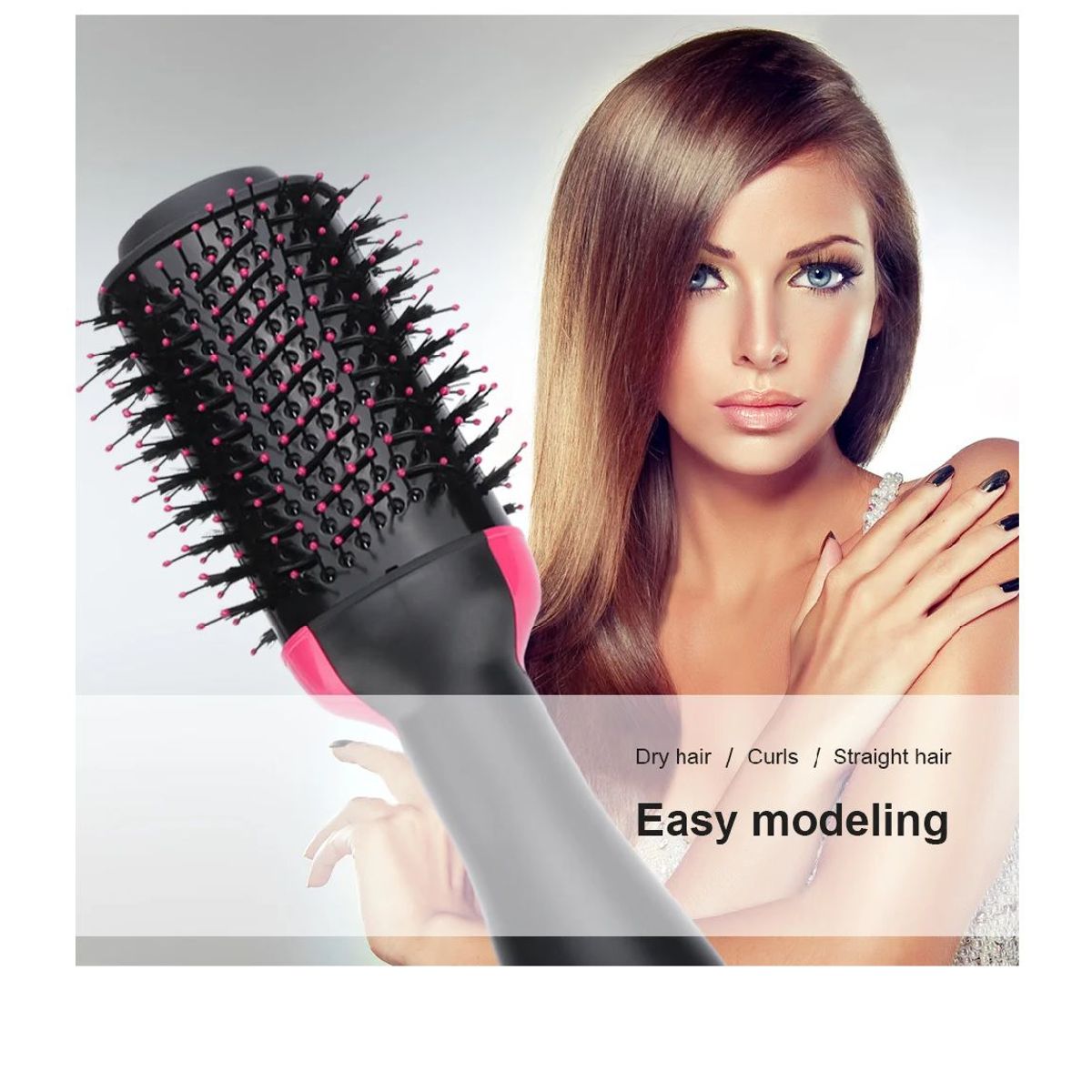 GENERICO - Cepillo Secador Alisador de Cabello Multifuncional 3 en 1