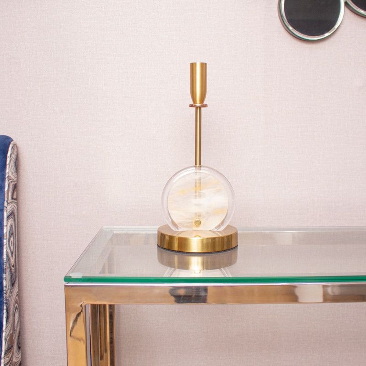 PANADECOR - Candelero Decorativo Panadecor  Dorado 26.5Cm De Acrílico