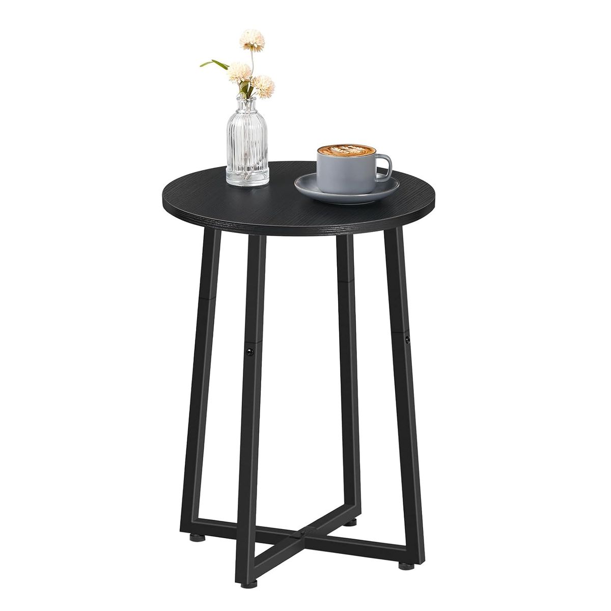 GENERICO - Mesa auxiliar industrial redonda color negro