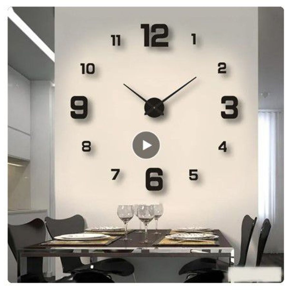 GENERICO - Reloj  pared 3D  sin marco pegatina de espejo decoración para el hogar