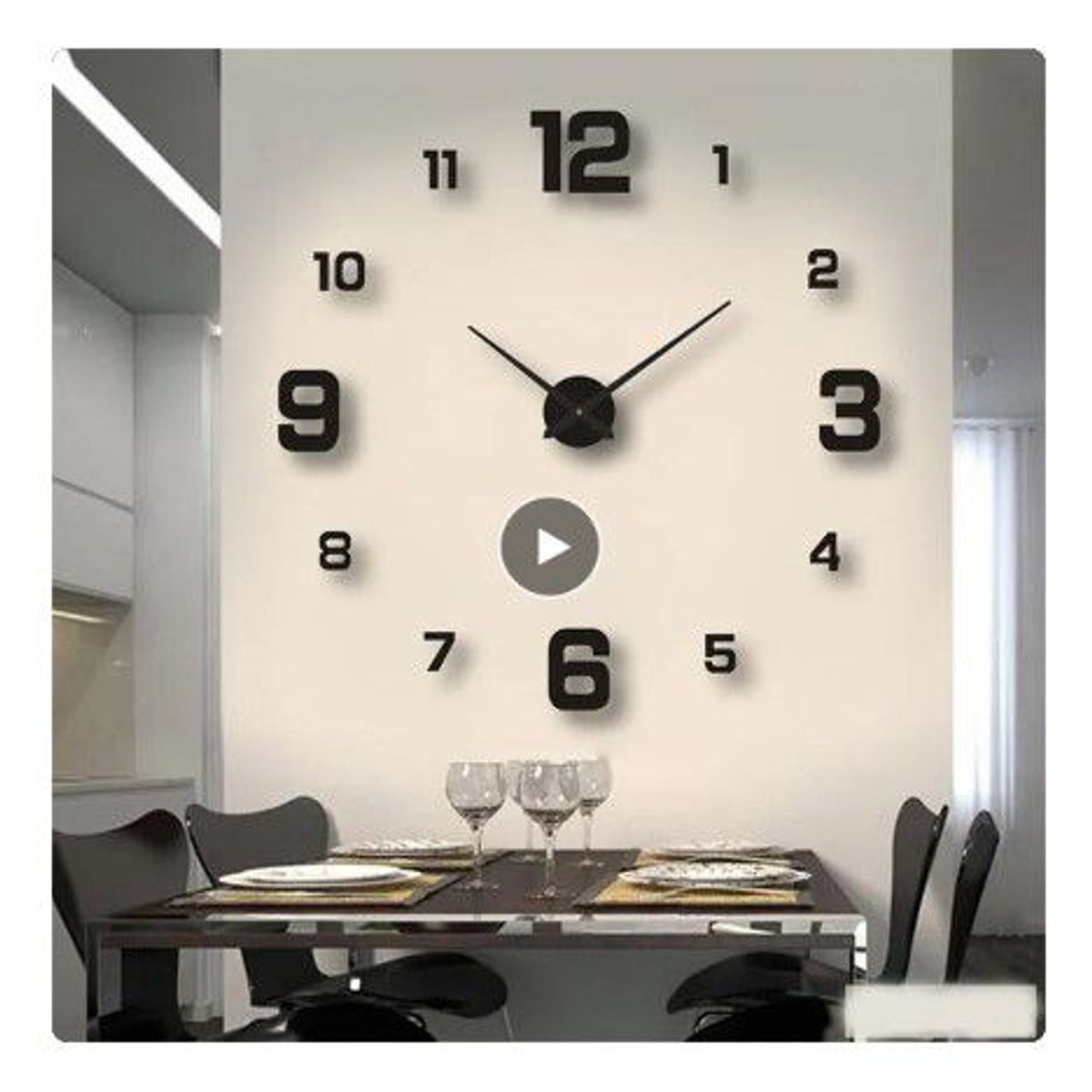 GENERICO - Reloj  pared 3D  sin marco pegatina de espejo decoración para el hogar