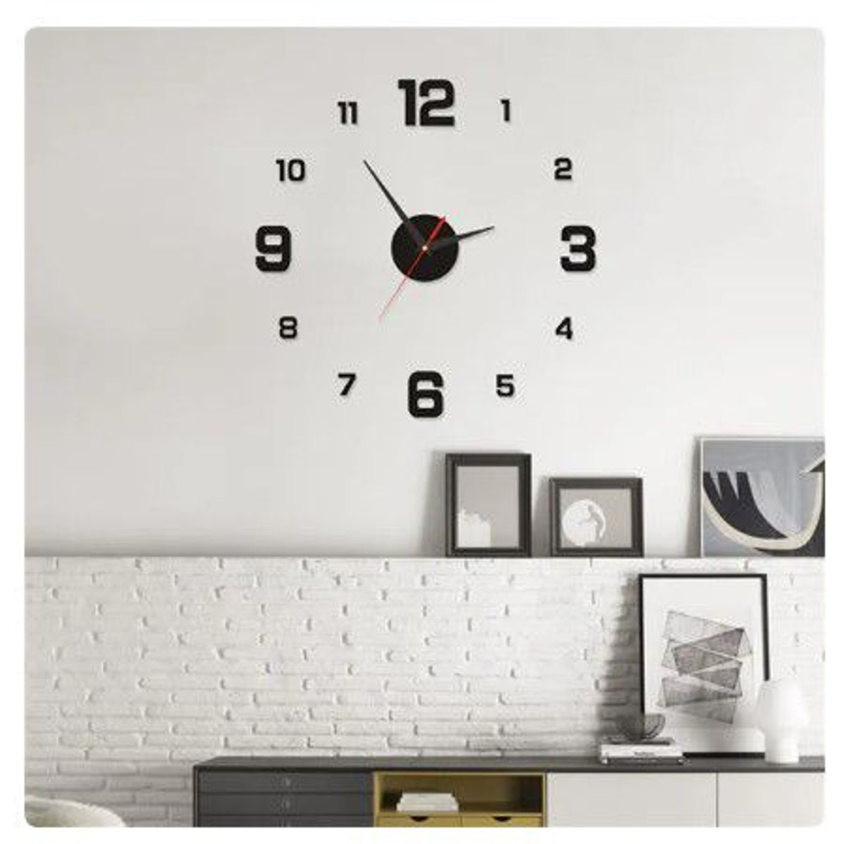 GENERICO - Reloj  pared 3D  sin marco pegatina de espejo decoración para el hogar