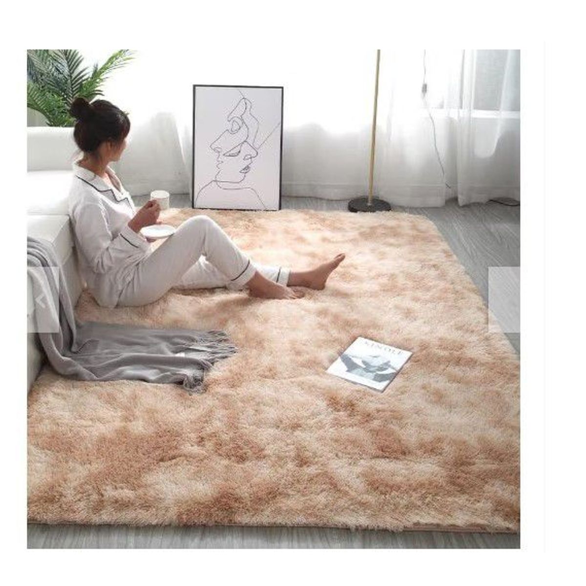 GENERICO - Alfombra  peluche calidad A1 Beige