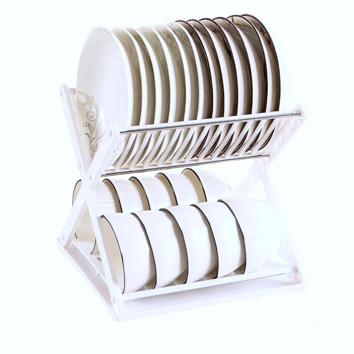 GENERICO - Organizador  Escurridor de platos modelo X Color Blanco