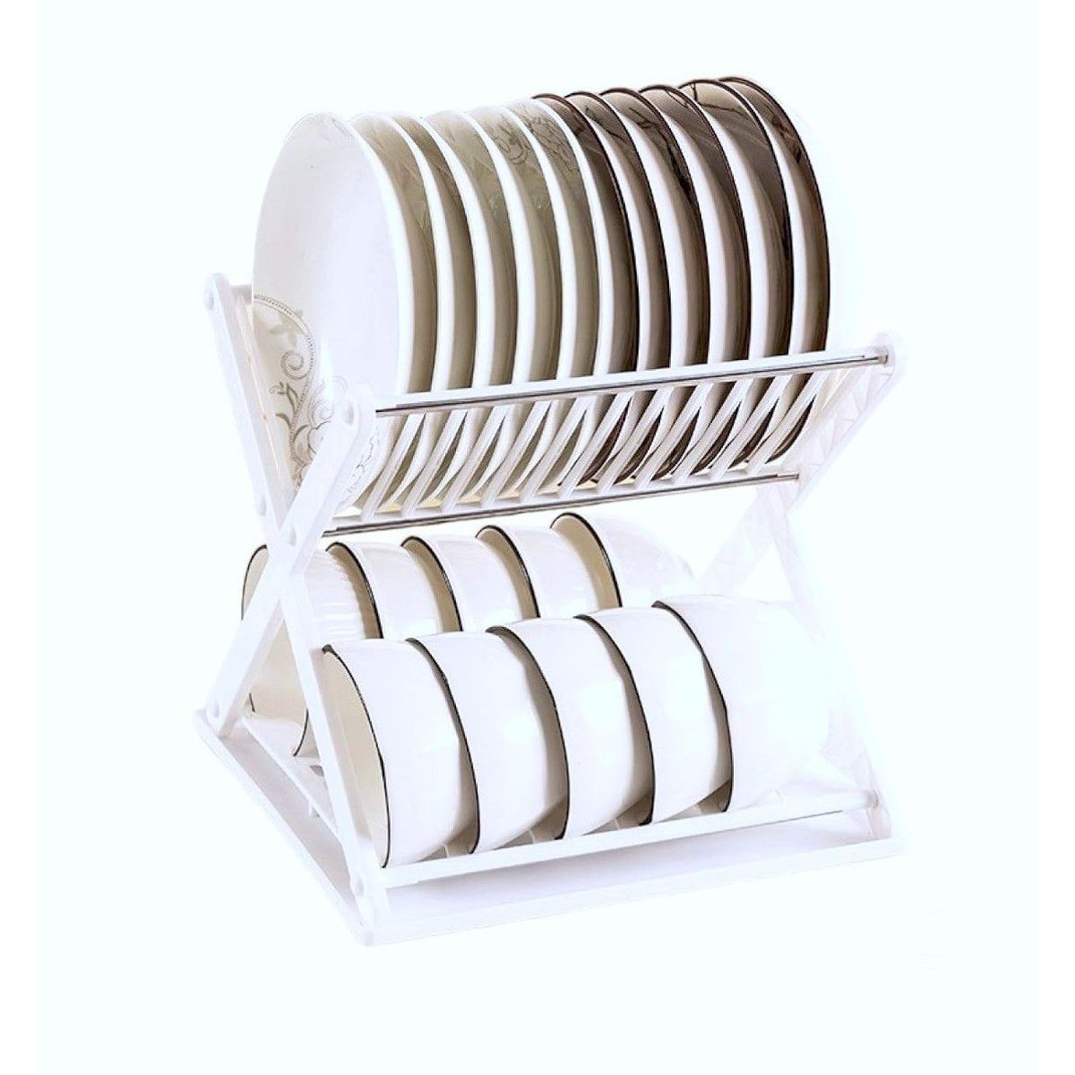 GENERICO - Organizador  Escurridor de platos modelo X Color Blanco