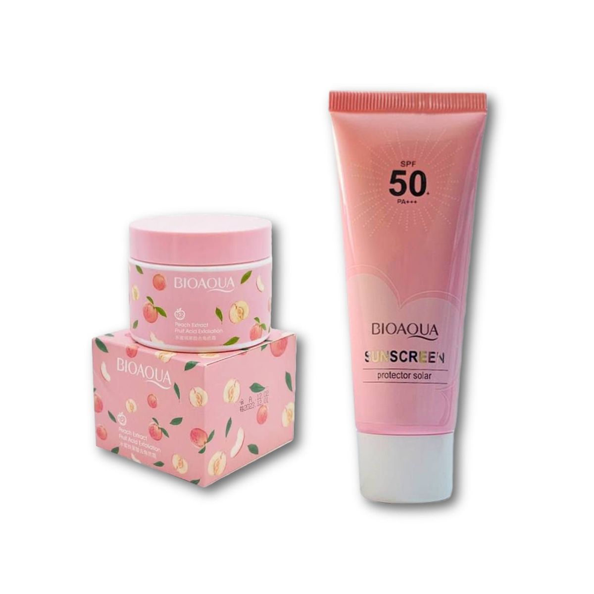 BIOAQUA - Exfoliante De Durazno + Protector solar SPF 50 - Bioaqua