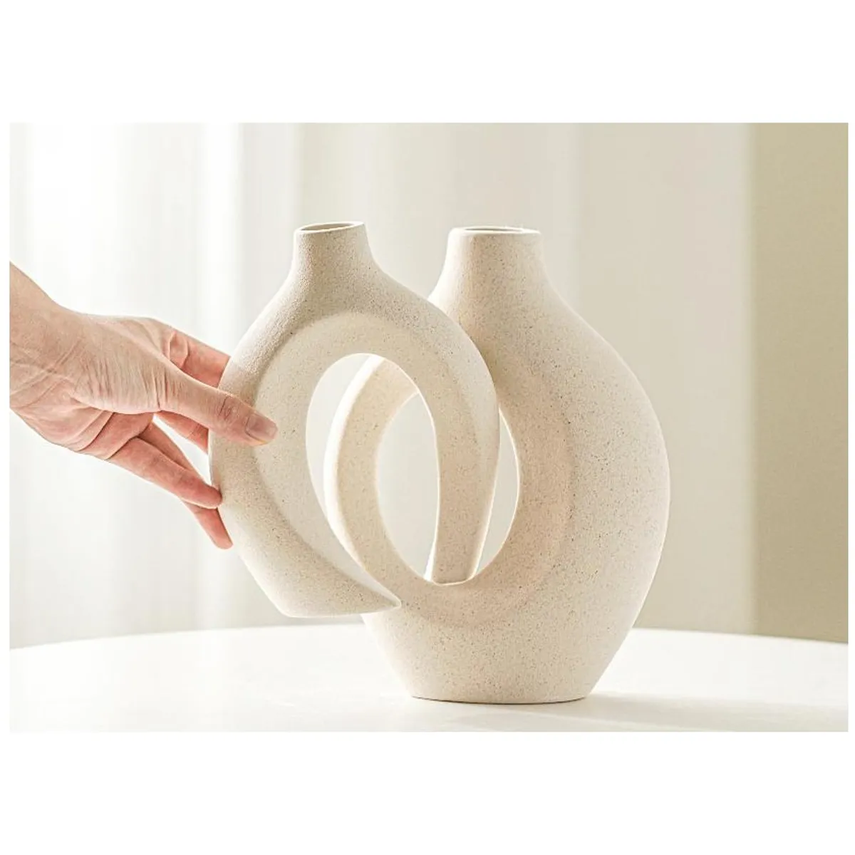 GENERICO - Adorno Mini juego de dos jarrones de cerámica