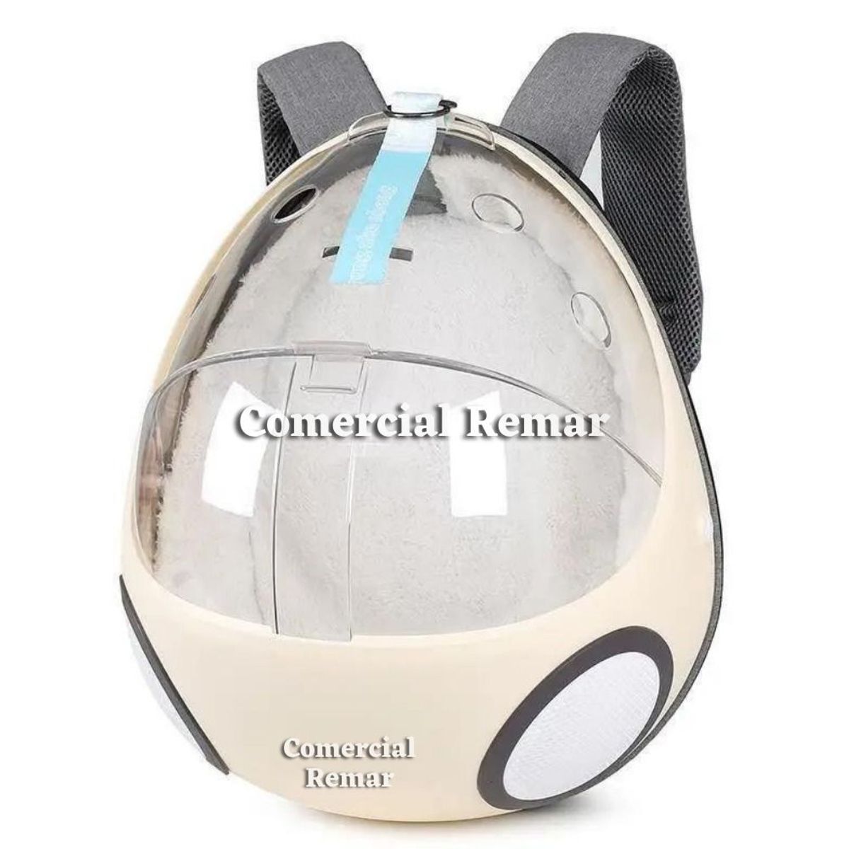 GENERICO - Mochila Cama para Gato Mascota Huevo Capsula Crema.