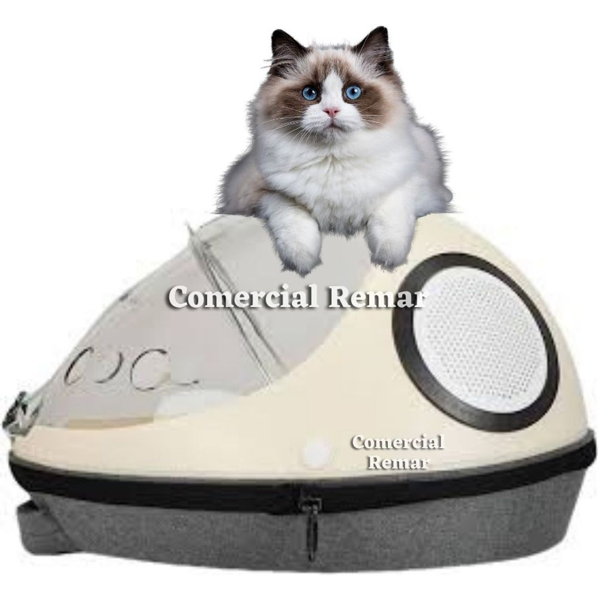 GENERICO - Mochila Cama para Gato Mascota Huevo Capsula Crema.